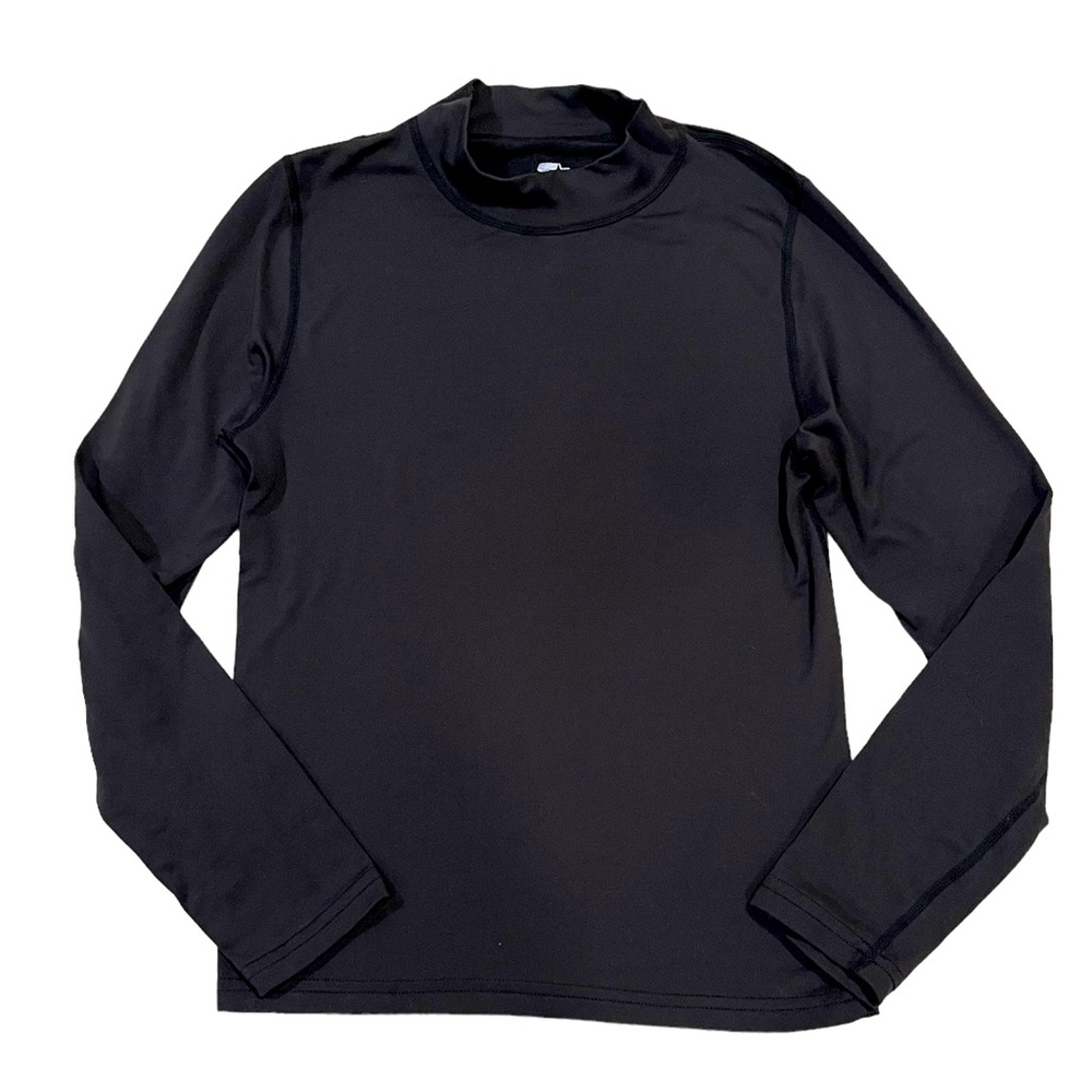 ❤️ Boys Athletic Dri fit Long Sleeve High Neck Black Shirt size Large